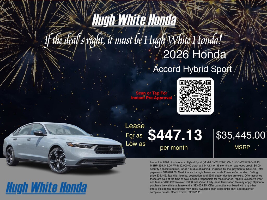 New 2026 Honda Accord Hybrid Sport Sedan