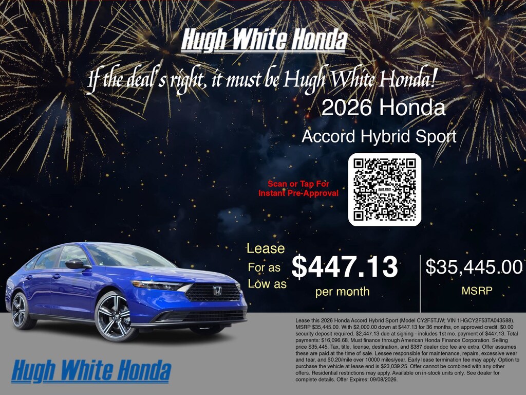 New 2026 Honda Accord Hybrid Sport Sedan