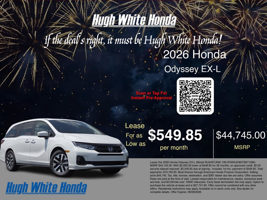 New 2026 Honda Odyssey EX-L EX-L Auto