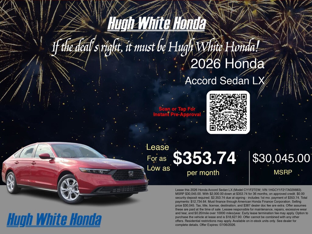 New 2026 Honda Accord Sedan LX LX CVT