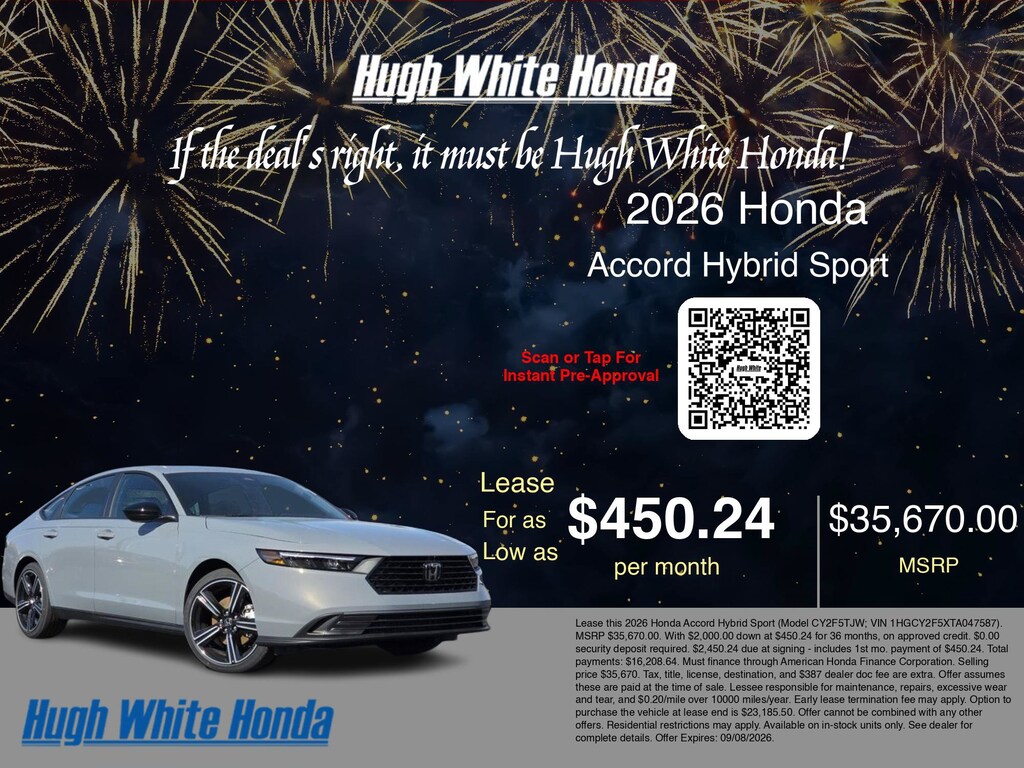 New 2026 Honda Accord Hybrid Sport Sedan