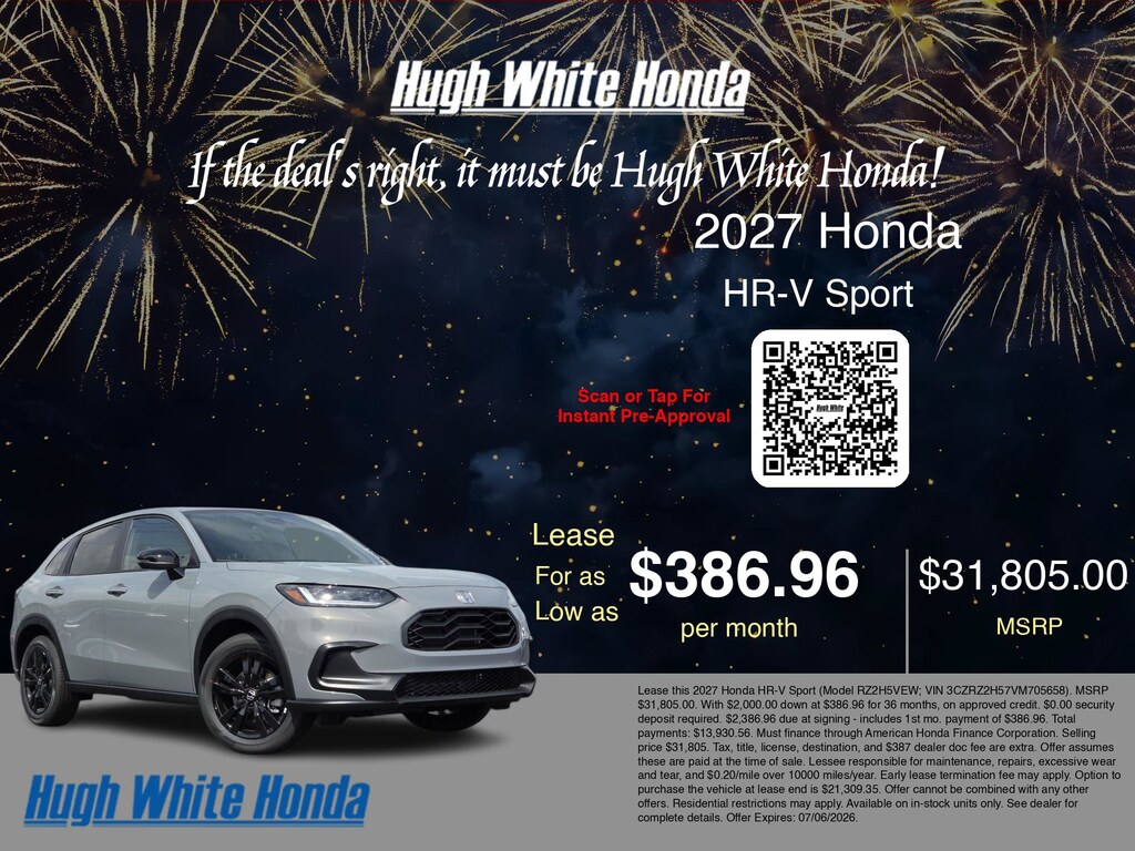 New 2027 Honda HR-V Sport Sport AWD CVT