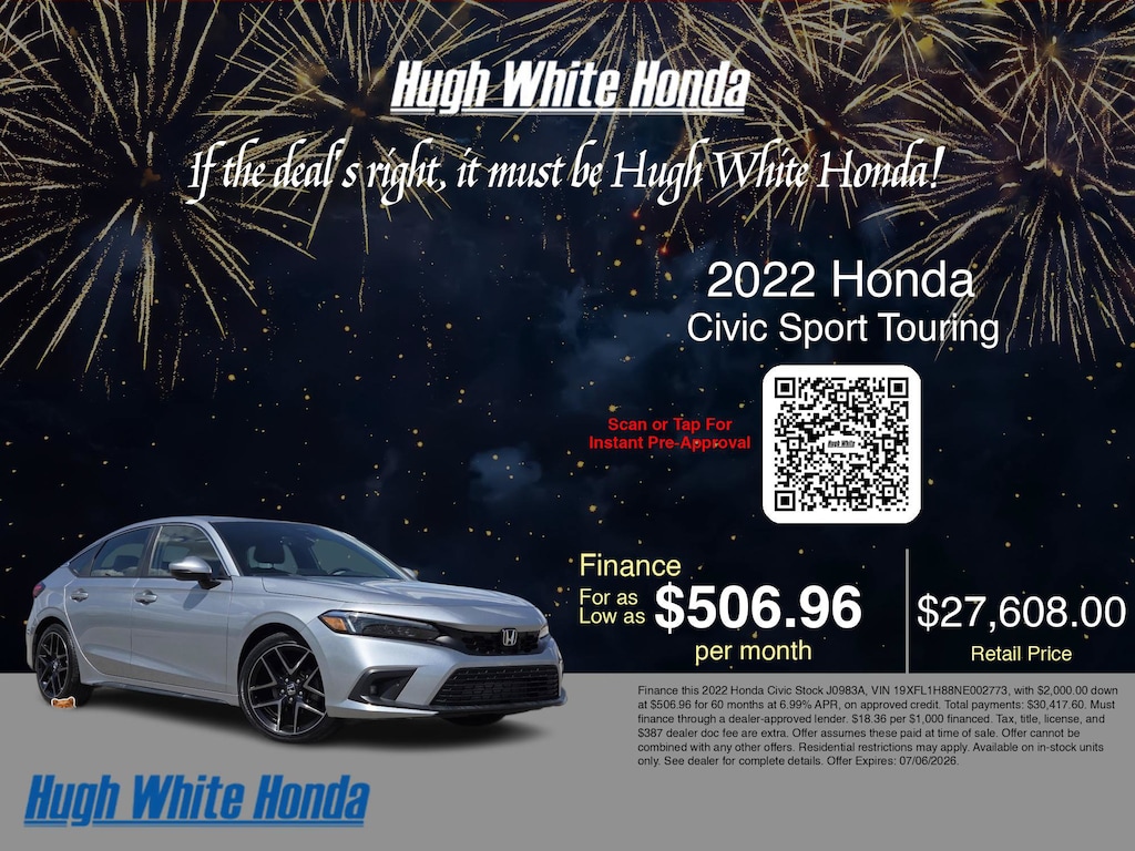 Certified 2022 Honda Civic Hatchback Sport Touring Sport Touring CVT