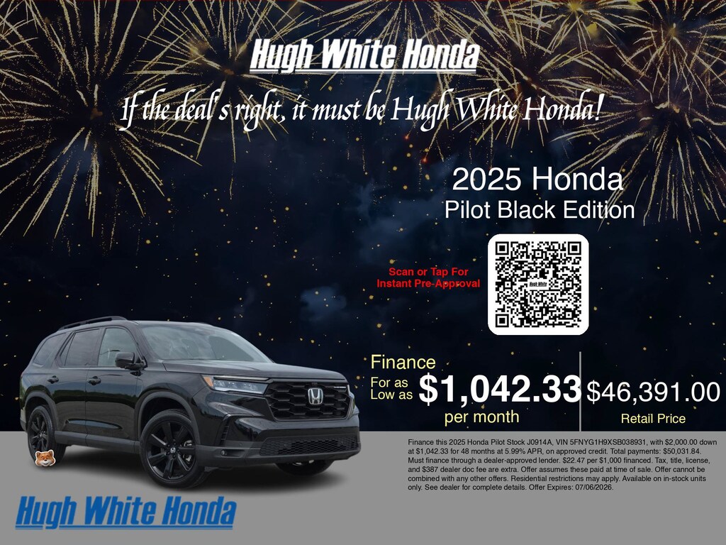 Certified 2025 Honda Pilot Black Edition Black Edition AWD
