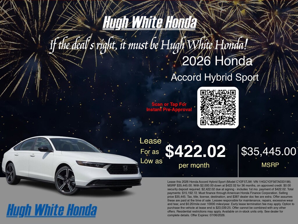 New 2026 Honda Accord Hybrid Sport Sedan