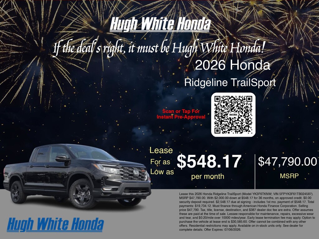 New 2026 Honda Ridgeline TrailSport TrailSport AWD