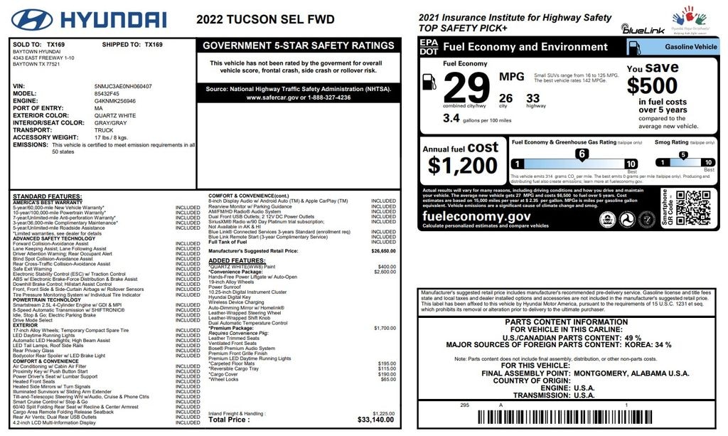 Used 2022 Hyundai Tucson SEL SUV
