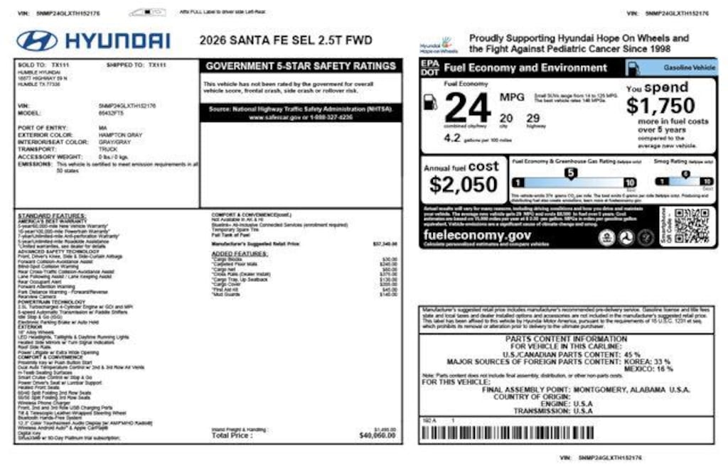 Certified 2026 Hyundai Santa Fe SEL SUV