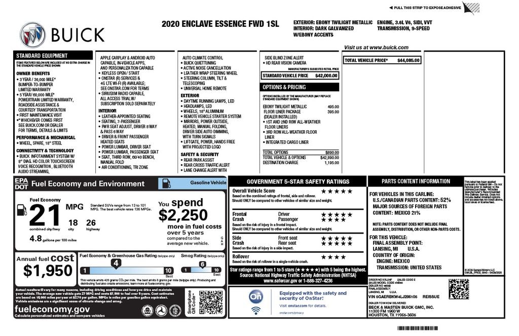 Used 2020 Buick Enclave Essence SUV