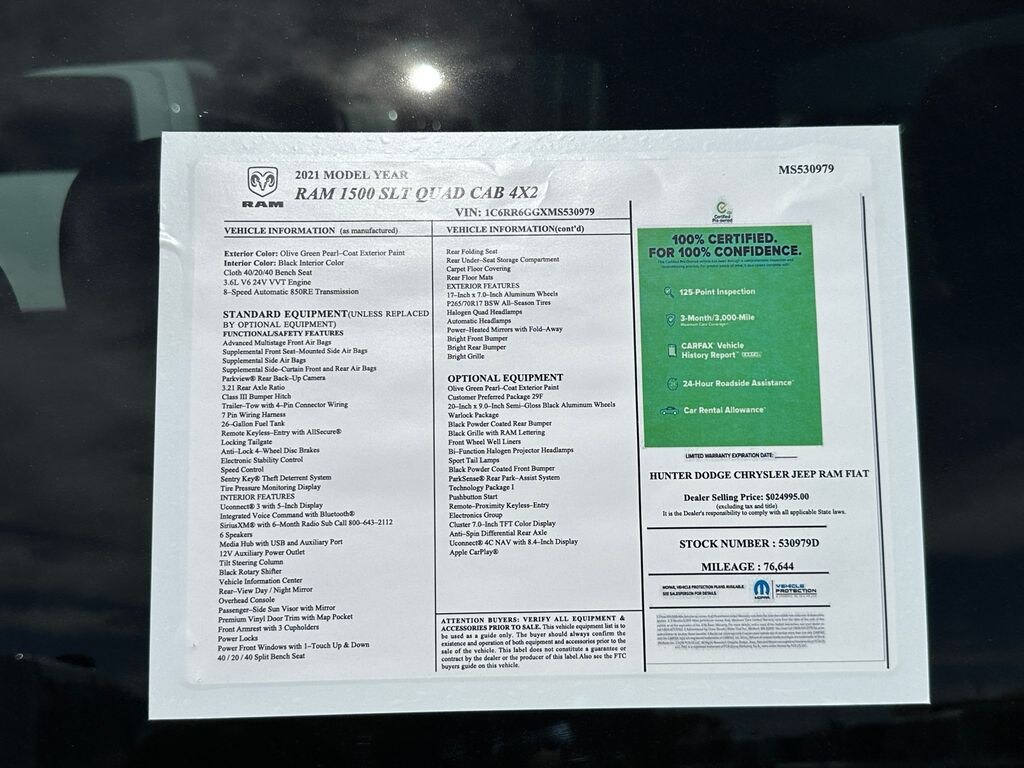 Certified 2021 Ram 1500 Classic Warlock Truck