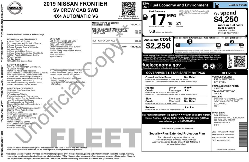  Nissan Frontier