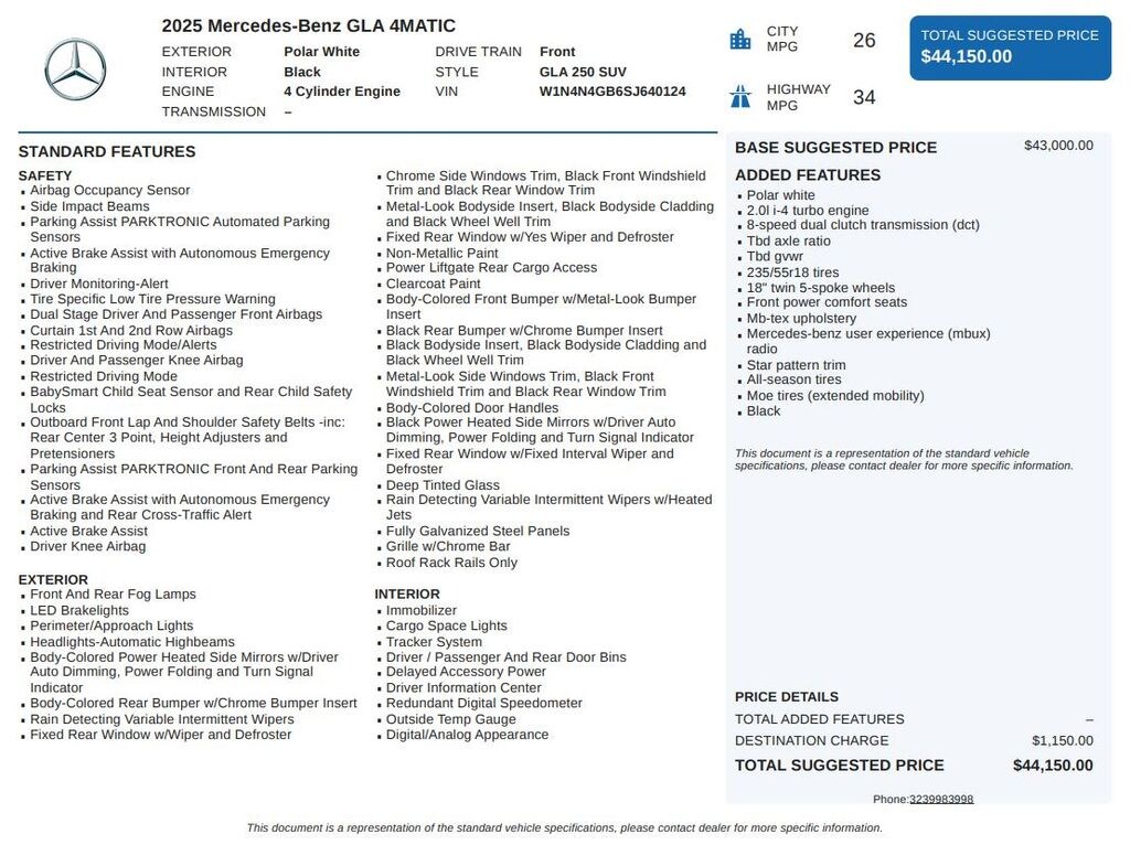 Certified 2025 Mercedes-Benz GLA GLA 250 SUV