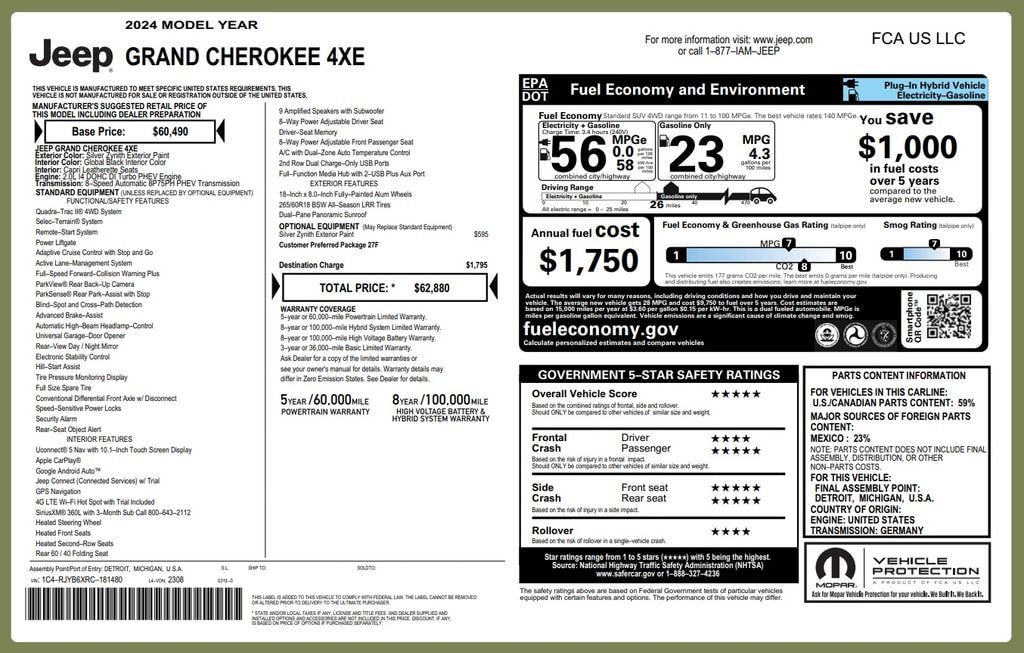 Certified 2024 Jeep Grand Cherokee 4xe SUV