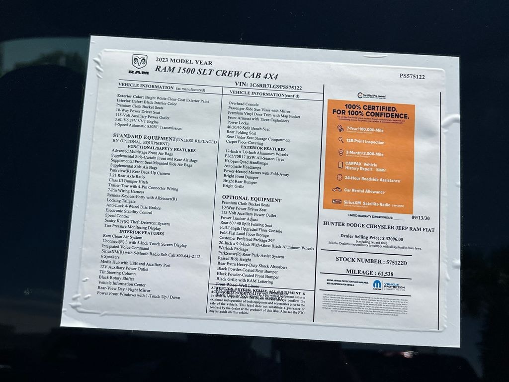 Certified 2023 Ram 1500 Classic Warlock Truck