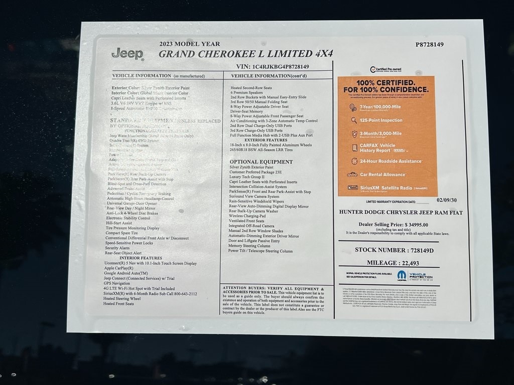 Certified 2023 Jeep Grand Cherokee L Limited SUV