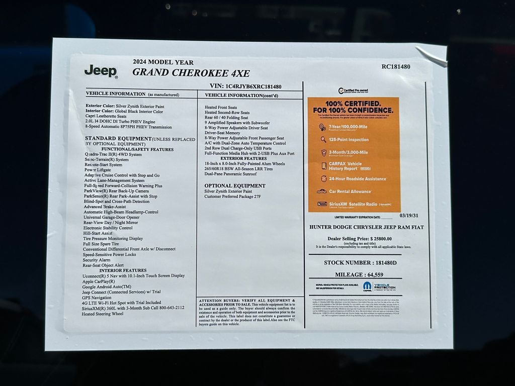 Certified 2024 Jeep Grand Cherokee 4xe SUV