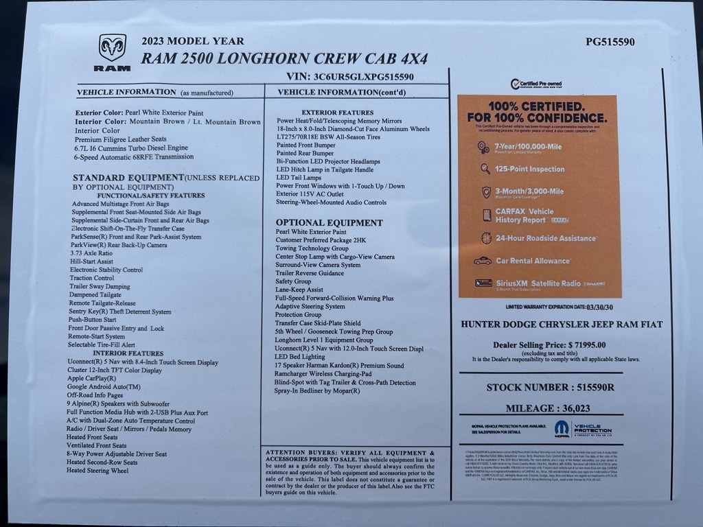 Certified 2023 Ram 2500 Longhorn Truck