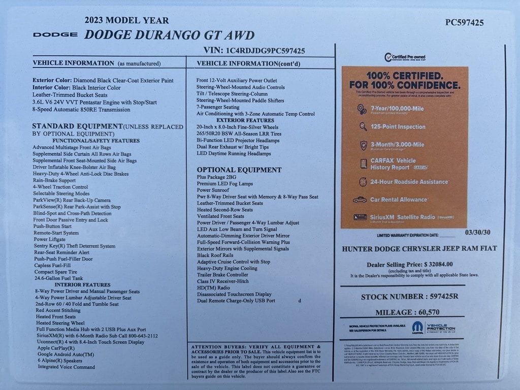 Certified 2023 Dodge Durango GT Plus SUV