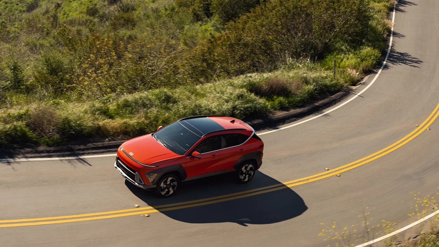 Birds-eye view of a vehicle covered by a Hyundai warranty