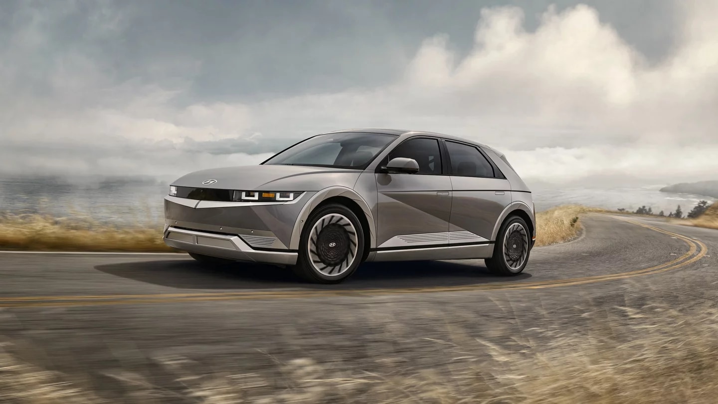 Hyundai lease sedan on the road