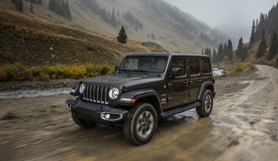 2019 Jeep Wrangler Front Driving Rain Exterior 2019 Jeep Wrangler Front Driving Rain Exterior