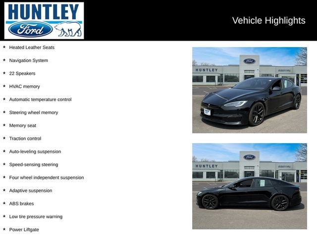 Used 2022 Tesla Model S Base with VIN 5YJSA1E50NF480209 for sale in Huntley, IL