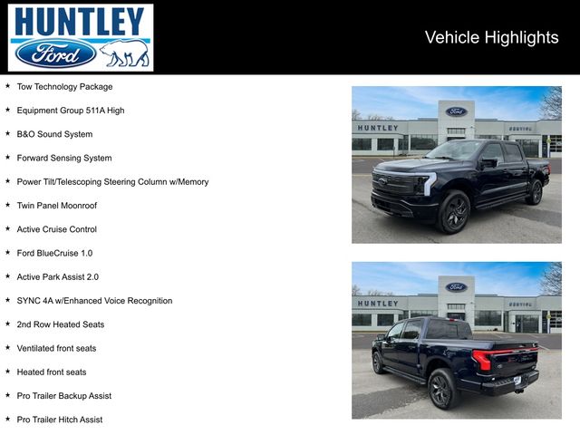 Used 2023 Ford F-150 Lightning Lariat with VIN 1FT6W1EV0PWG40039 for sale in Huntley, IL