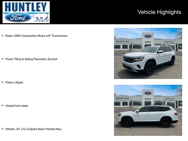 Used 2022 Volkswagen Atlas SE w/Tech with VIN 1V2KR2CA9NC553121 for sale in Huntley, IL
