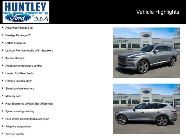 Used 2021 GENESIS GV80 Advanced+ with VIN KMUHCESC3MU056475 for sale in Huntley, IL