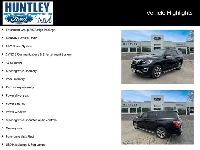 Certified 2021 Ford Expedition Limited with VIN 1FMJU2AT8MEA43048 for sale in Huntley, IL