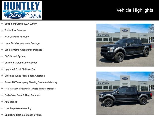 Used 2019 Ford F-150 Lariat with VIN 1FTEW1E51KFA98339 for sale in Huntley, IL