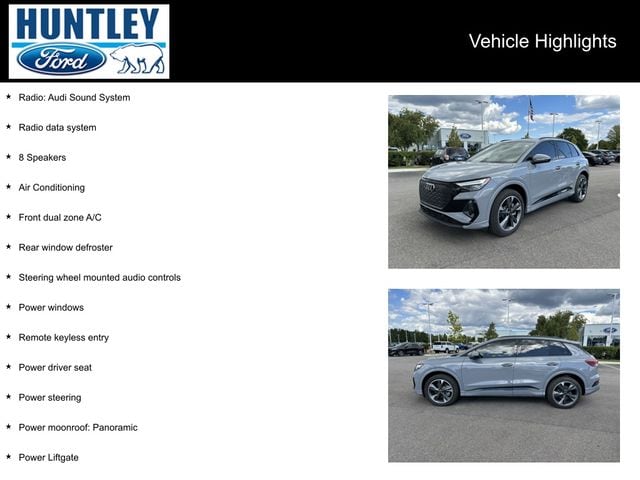Used 2023 Audi Q4 e-tron Premium with VIN WA1K2BFZ0PP058724 for sale in Huntley, IL