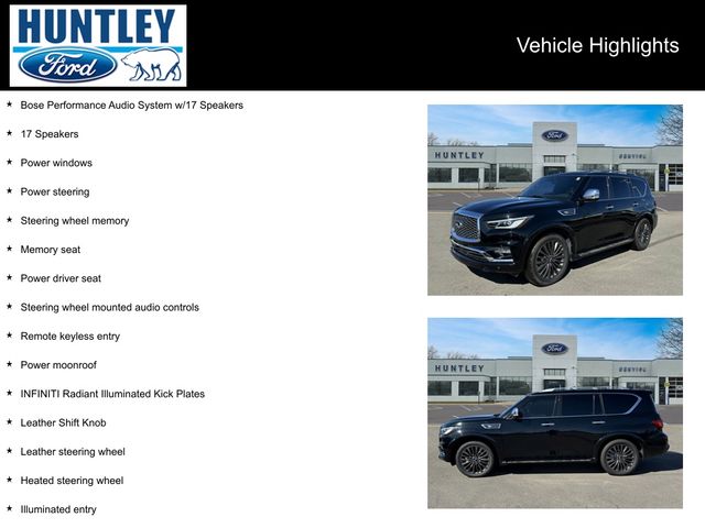 Used 2023 INFINITI QX80 Sensory 4WD with VIN JN8AZ2BE3P9303959 for sale in Huntley, IL