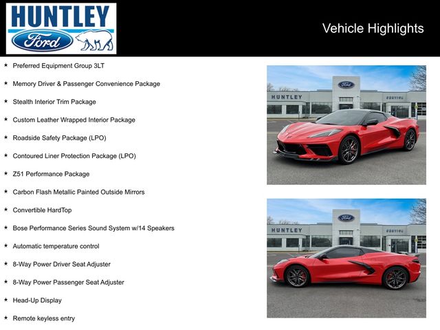 Used 2024 Chevrolet Corvette 3LT with VIN 1G1YC3D44R5103276 for sale in Huntley, IL