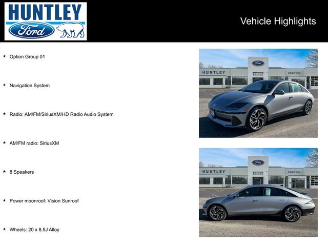 Used 2023 Hyundai IONIQ 6 Limited with VIN KMHM54AC3PA026725 for sale in Huntley, IL