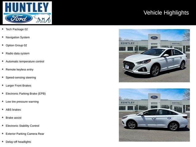 Used 2019 Hyundai Sonata SEL with VIN 5NPE34AF0KH748454 for sale in Huntley, IL