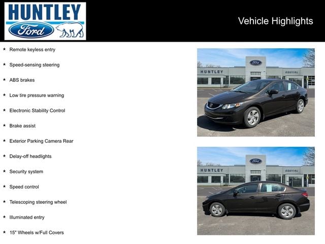 Used 2014 Honda Civic LX with VIN 2HGFB2F57EH542669 for sale in Huntley, IL