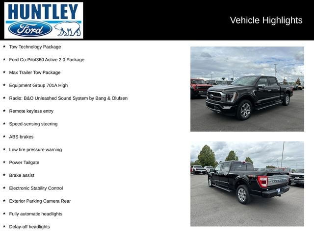 Used 2021 Ford F-150 Platinum with VIN 1FTFW1ED1MFA34221 for sale in Huntley, IL