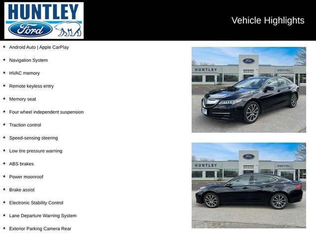 Used 2017 Acura TLX Technology Package with VIN 19UUB2F59HA000211 for sale in Huntley, IL