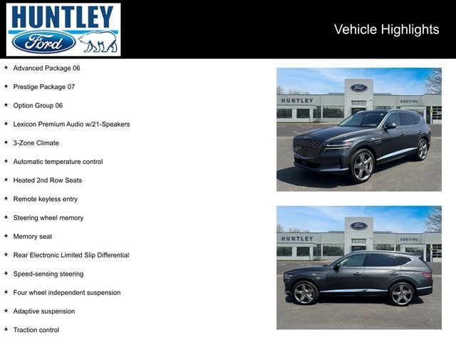 Used 2021 GENESIS GV80 Advanced+ with VIN KMUHCESC3MU070411 for sale in Huntley, IL