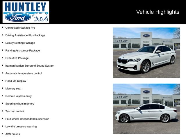 Used 2021 BMW 5 Series 530e with VIN WBA33AG03MCF23128 for sale in Huntley, IL