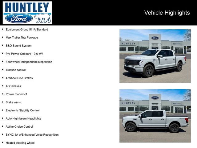 Used 2024 Ford F-150 Lightning Lariat with VIN 1FT6W5L75RWG06838 for sale in Huntley, IL