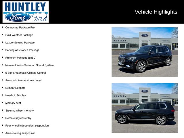 Used 2021 BMW X7 40i with VIN 5UXCW2C0XM9H08083 for sale in Huntley, IL