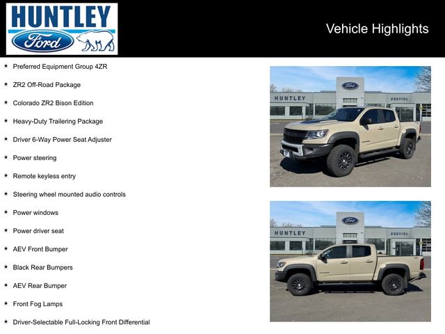 Used 2022 Chevrolet Colorado ZR2 with VIN 1GCGTEENXN1231514 for sale in Huntley, IL