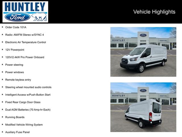Used 2023 Ford E-Transit Cargo Van Base with VIN 1FTBW9CK0PKB63562 for sale in Huntley, IL