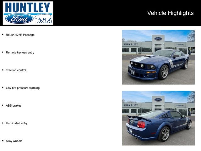 Used 2007 Ford Mustang GT Premium with VIN 1ZVFT82H575341536 for sale in Huntley, IL