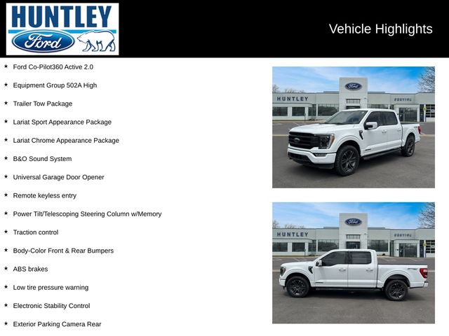 Used 2022 Ford F-150 Lariat with VIN 1FTFW1ED4NFB63779 for sale in Huntley, IL