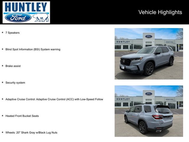 Used 2025 Honda Pilot Sport with VIN 5FNYG1H32SB083244 for sale in Huntley, IL