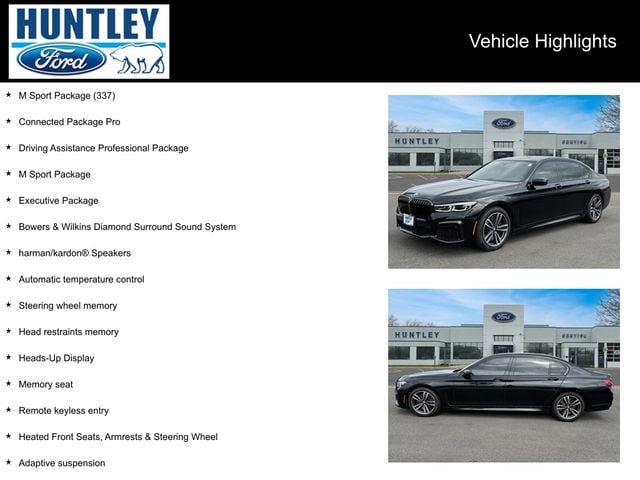 Used 2021 BMW 7 Series 750i with VIN WBA7U2C09MCF41210 for sale in Huntley, IL