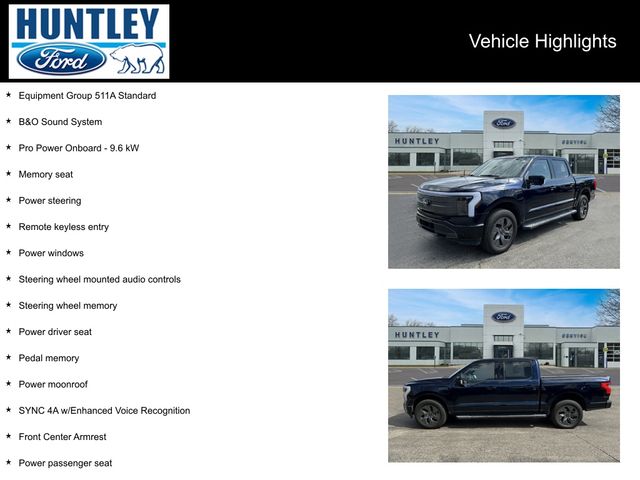 Certified 2024 Ford F-150 Lightning Lariat with VIN 1FTVW5L75RWG11078 for sale in Huntley, IL